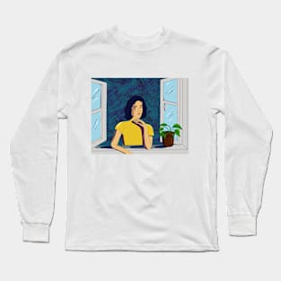 The girl in the balcony Long Sleeve T-Shirt